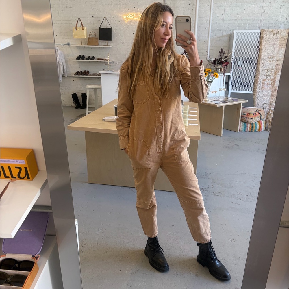 One Teaspoon Brown Straight Leg Jumpsuit